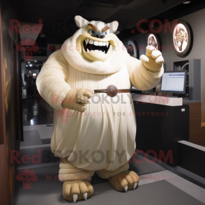 Cream Ogre maskot kostume...