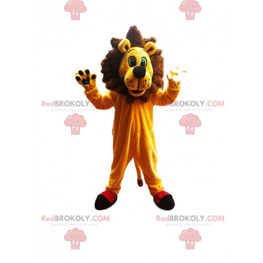 Mascote leão muito entusiasmado com uma juba soberba! - Mascote leão muito entusiasmado com uma juba soberba! -