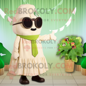 Beige Selleri maskot kostym...