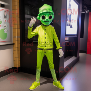 Lime Green Mime mascotte...