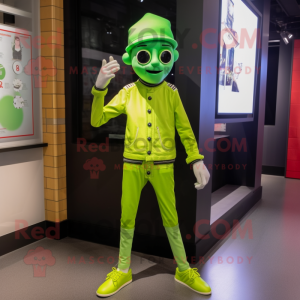 Lime Green Mime maskot...