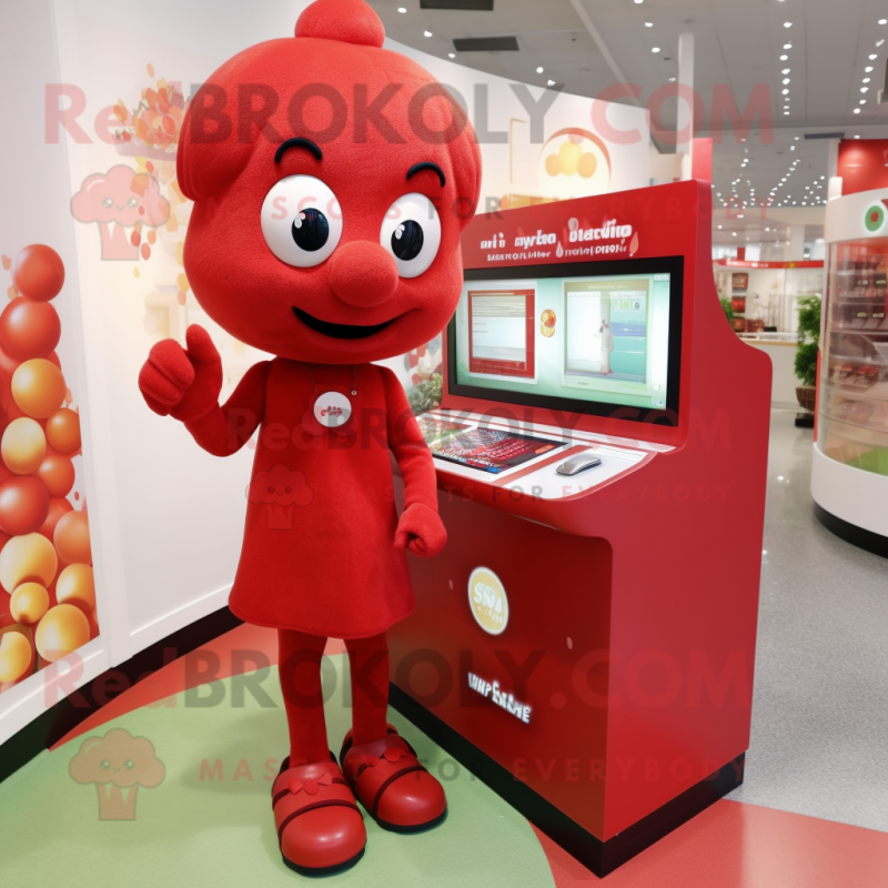 nan Cherry mascot costume character dressed with a Henley Shirt and Anklets nan Cherry mascot costume character dressed with a Henley Shirt and Anklets