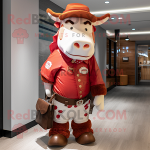 Red Hereford Cow maskot...