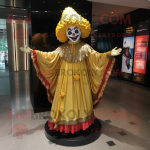 Gold Clown maskot drakt...