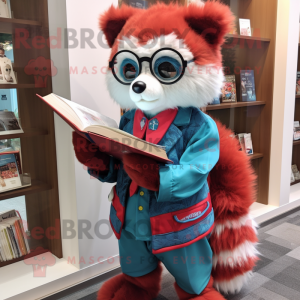 Sky Blue Red Panda mascotte...