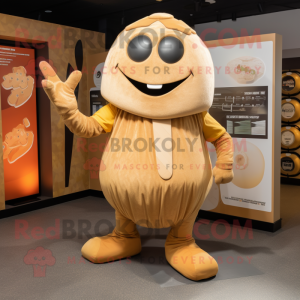 Tan Squash mascot costume character dressed with a Culottes and Bracelets