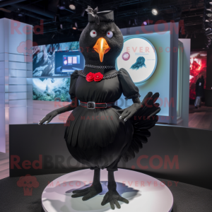 Sorte høns maskot kostume...