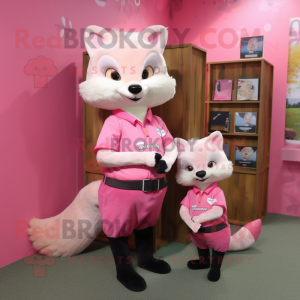 Pink Marten maskot kostume...