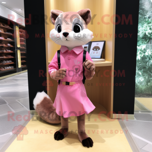 Pink Marten maskot kostume...