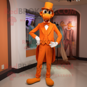 Orange Stilt Walker maskot...