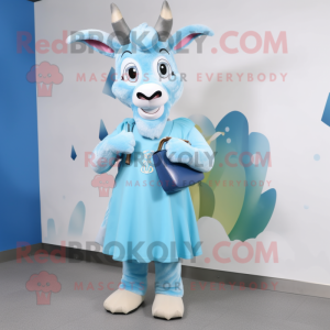 Sky Blue Goat maskot...