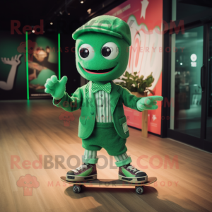 Grön skateboard maskotdräkt...