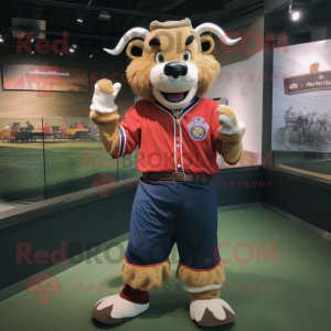nan Buffalo mascot costume character dressed with a Baseball Tee and Bracelet watches