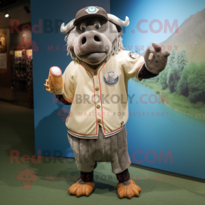 nan Buffalo mascot costume character dressed with a Baseball Tee and Bracelet watches