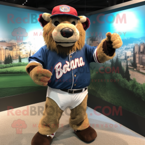 nan Buffalo mascot costume character dressed with a Baseball Tee and Bracelet watches