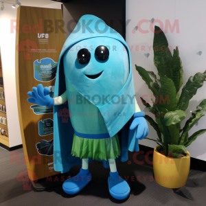 Cyan Beet mascotte kostuum...