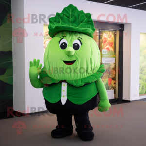Green Cabbage Leaf maskot...
