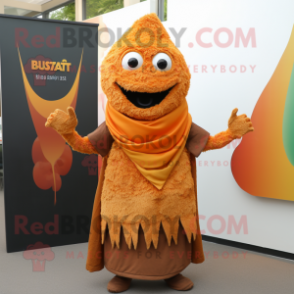 Rust Biryani mascot costume character dressed with a Vest and Shawls