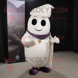 Hvid Aubergine maskot...