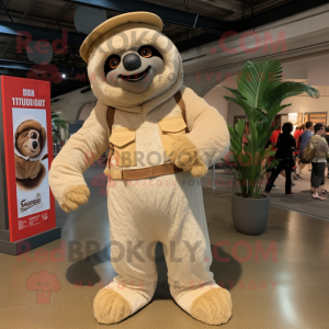 Cream Giant Sloth mascotte...