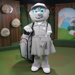 Grå golfbag maskot drakt...