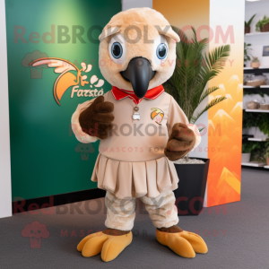 Tan Parrot maskot kostume...