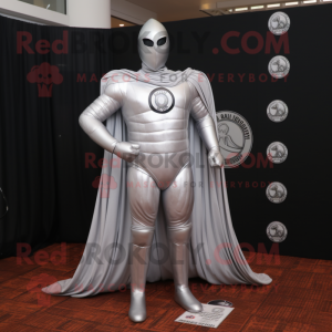 Silver Superhero mascotte...