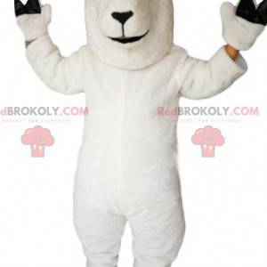 Mascotte de mouton blanc souriant - Redbrokoly.com