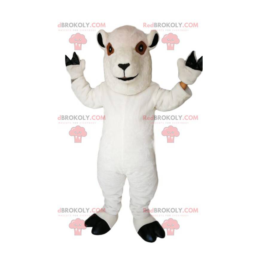 Lächelndes weißes Schafmaskottchen - Redbrokoly.com