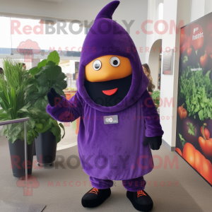  Aubergine maskot kostym...