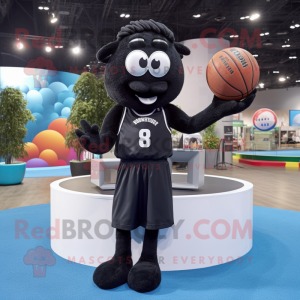 Black Basketball Ball mascot costume character dressed with a Shift Dress and Bracelets