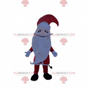 Mascot Santa Claus con una gran barba blanca - Redbrokoly.com