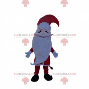 Mascotte di Babbo Natale con una grande barba bianca -