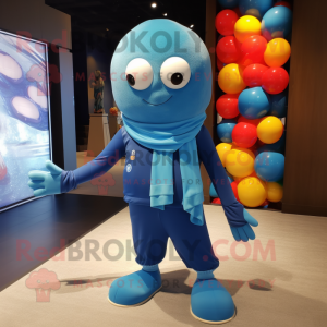 Blue Juggle maskot kostume...