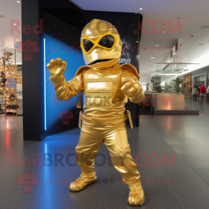 Goldene Ninja Maskottchen...