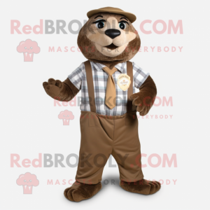 Brauner Otter Maskottchen...