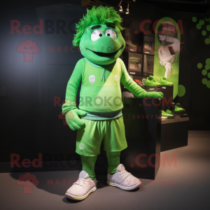 Green But mascot costume character dressed with a Joggers and Anklets