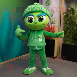 Green But mascot costume character dressed with a Joggers and Anklets