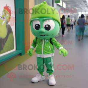 Green But mascot costume character dressed with a Joggers and Anklets