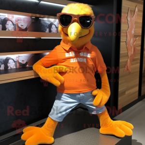 Orange Crow maskot kostym...