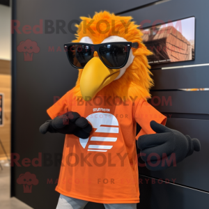 Orange Crow maskot kostume...