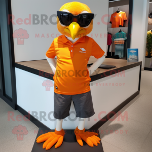 Orange Crow maskot kostym...