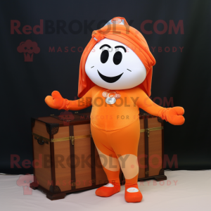 Orange skattekiste maskot...