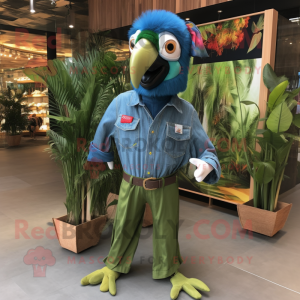 Grøn Macaw maskot kostume...