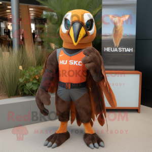 Rust Hawk maskot kostym...