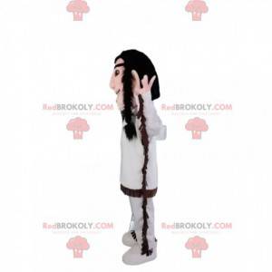 Mascote nativo americano com roupa tradicional - Redbrokoly.com