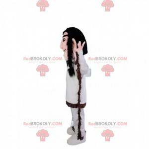 Native American man mascotte met een traditionele outfit -