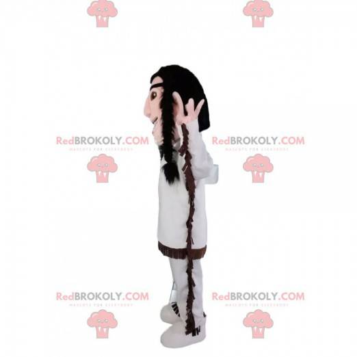 Native American man mascotte met een traditionele outfit -