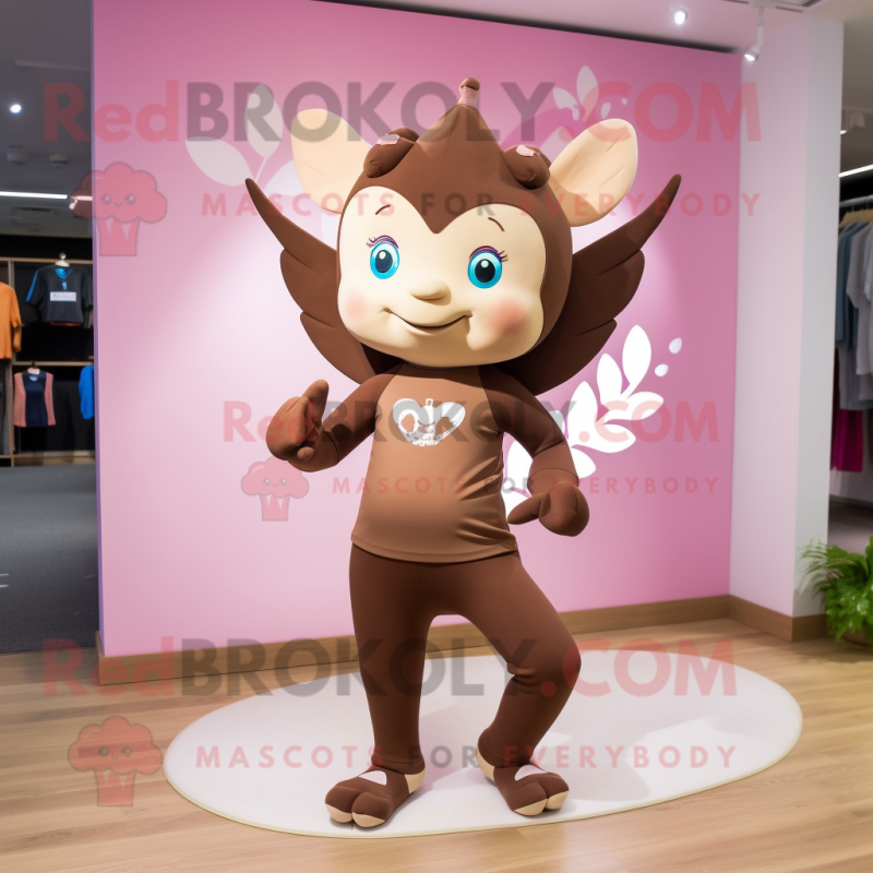 Brown Cupid mascot costume character dressed with a Yoga Pants and Anklets Brown Cupid mascot costume character dressed with a Yoga Pants and Anklets