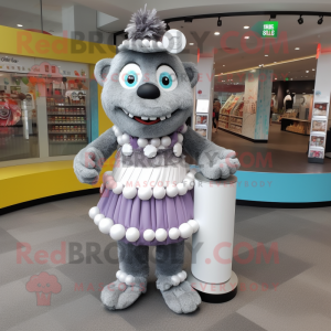 Grey Candy maskot kostume...